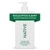 Native Moisturizing Hand & Body Lotion, Eucalyptus & Mint, Silicone Free, for Men and Women, 16.5 oz