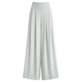 thumbnail image 6 of Karymi Capri Pants for Women Solid High Waist Pleated Wide Leg Pants, Elastic Back Waist Casual Suit Trousers, Loose Flowy Yoga Palazzo Pants, 6 of 9