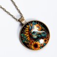 thumbnail image 2 of Sunflower Unicorn Necklace Personalized Custom Photo Round Pendant Adjustable Stainless Steel Necklaces with Gift Box for Men Women Mothers Valentine's Jewelry Gift, 2 of 6