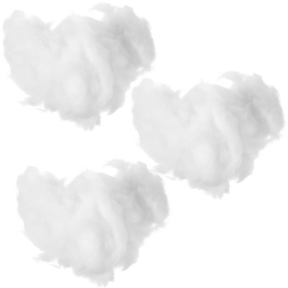 COMPUKAS 3-Pack White Paper Decorations for Christmas Tree Ornaments 20x15cm with Soft PP Cotton Fill