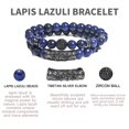 thumbnail image 3 of Natural Lapis Lazuli Bracelet, Handmade Beaded 8 MM Beads,Adjustable Stretch Bracelet,Chakra Bracelet,Blue Healing Crystal,Aquamarine Bracelet,Men's and Women's Gifts, 3 of 7