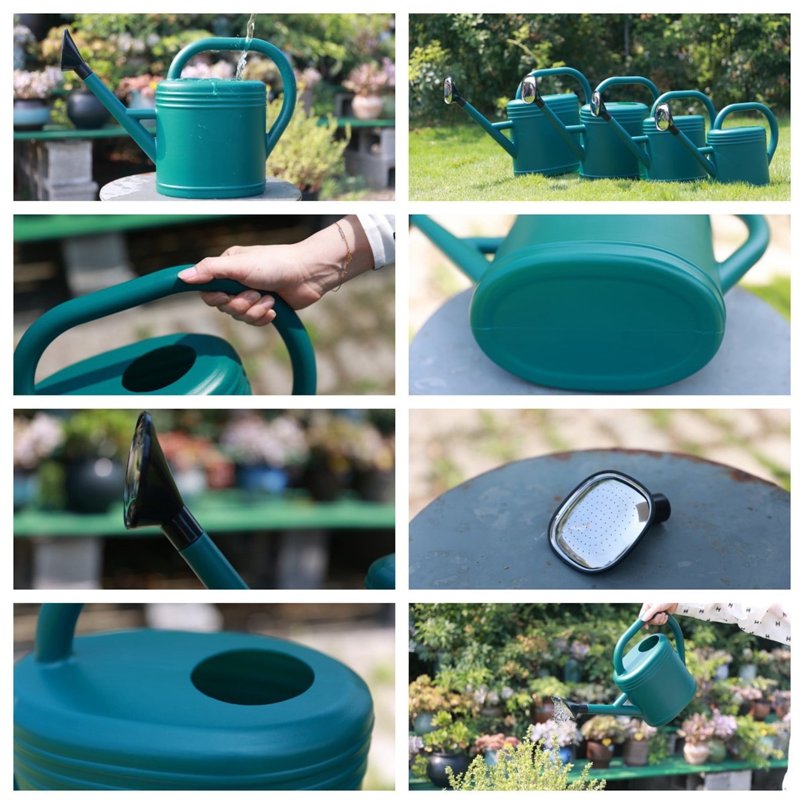 3L Large Capacity Watering Can, Long Spout Plastic Garden Water Pot with Ergonomic Handle for Vegetables & Flowers
