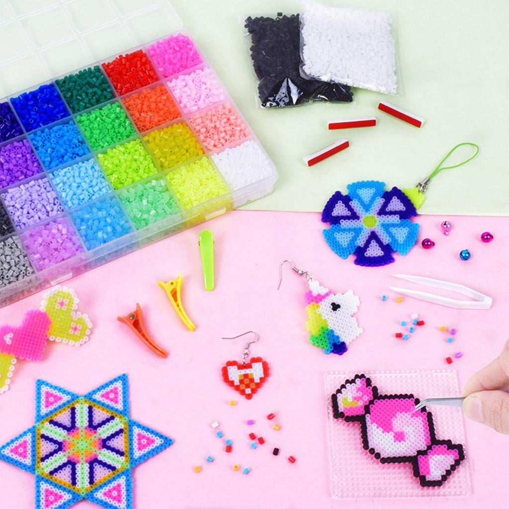 Yunhgft Fuse Beads Kit Perler Beads Fusion W/ Patterns Activity Toy Iron Beads for Crafts Kids