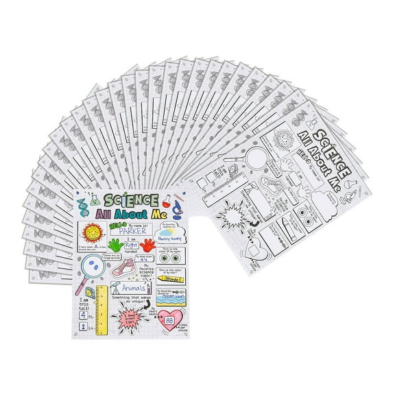 Fun Express Color Your Own Science All About Me Posters - 30 Pieces