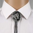thumbnail image 3 of Western Pattern Deer bolo tie for man Cowboy cowgirl necktie round shape, 3 of 14