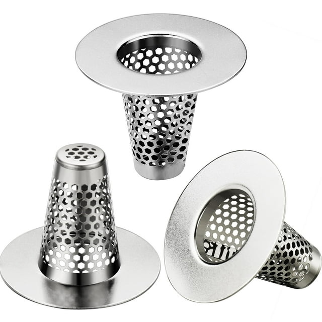 3 Coladores De Drenaje Para Fregadero De Baño De 1 A 1.6 Pulgadas De Profundidad De 1.6 Pulgadas De Agujero De Drenaje De Acero Inoxidable Para Fregadero De Baño, Recogedor De Pelo Para Lavandería, Fr