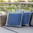 thumbnail image 4 of Dark Blue Abstract Art Pillow Covers 2 Pack Geometric Greek Key Country Farm Pillowcase Waterproof Outdoor Throw Pillow Cover for Patio Garden Square Cushion 26”x26”, 4 of 9