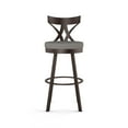 thumbnail image 2 of Amisco Washington 30 In. Swivel Bar Stool - Taupe Grey Faux Leather / Dark Brown Metal, 2 of 8