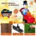 thumbnail image 4 of Costway 6 FT Thanksgiving Inflatable Turkey Pushing Pumpkin Cart Lighted Holiday Decor, 4 of 8