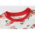 thumbnail image 4 of FEDPOP Toddler Girls Pajamas Bamboo Viscose Kids Long Sleeve Snug fit Cherry Printed Pjs 2pcs Set 3T, 4 of 7