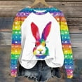 thumbnail image 2 of Goodeals Womens Easter Bunny Sweatshirt Casual Plaid Long Sleeve Shirts Fashion Cute Rabbit Tops Oversized Loose Fit Tops(Purple,M), 2 of 4