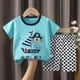 thumbnail image 1 of Traje de verano de algodón puro para niños, camiseta de media manga para niños, ropa deportiva para el hogar para niños y niñas, 1 of 5