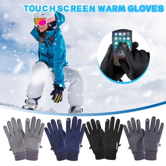 Fiudx Guantes de Invierno Cálidos, Diseño de Alta Costura, Tejido Compuesto Resistente Al Viento, Palma de Piel Sintética Antideslizante, Dedos Sensibles Al Tacto, Esquí, Ciclismo, Senderismo, Deport