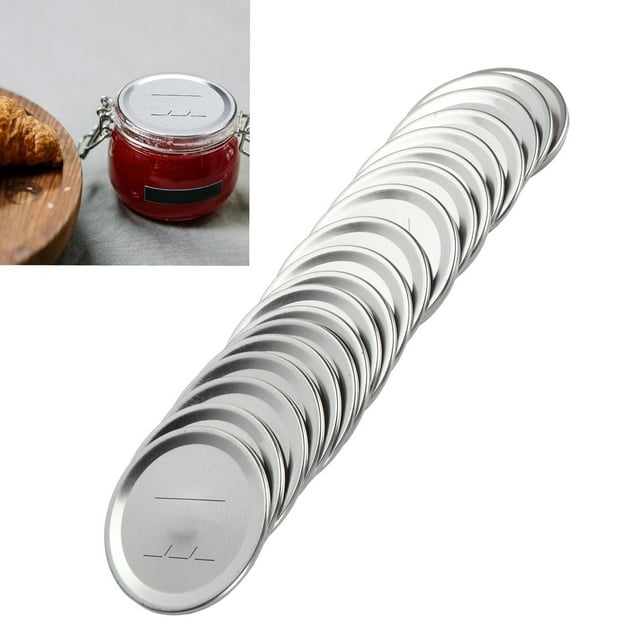 Regular Mouth Jar Lids, Reusable Thick Microwave Safe Low Temp 22pcs Metal Mason Jar Lids For Pickles