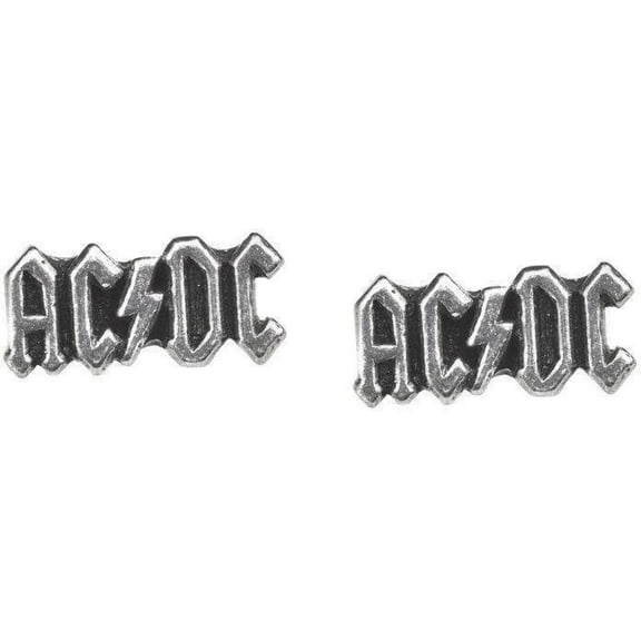 Alchemy of England AC/DC Stud Earrings - AC/DC Lightning Bolt Logo, Pewter 1/2"