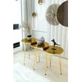 thumbnail image 2 of PAK HOME - Set of 3 High Gloss NEsting End Tables - Round Wood Stacking Coffee Side Accent Tables with Metal Legs - GOLD, 2 of 4