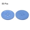 thumbnail image 3 of Uxcell 50Pcs 32L Sewing Buttons 4/5"(20mm) Resin Round Flat 4-Hole Craft Buttons for Sewing Clothing DIY, Light Blue, 3 of 5