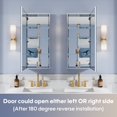 thumbnail image 4 of ANGELES HOME 16" x 36" Mirror Medicine Cabinet, Wall Mounted Medicine Cabinet with Tempered Mirror, Anodized Chrome Aluminum Frame, Mirror Cabinet with 3 Adjustable Shelves, Right Open Door, 4 of 11
