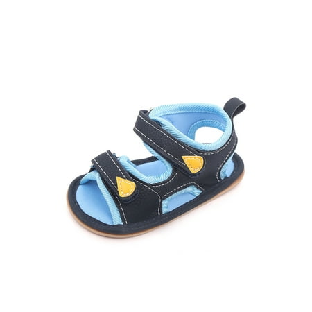 

Colisha Newborn Crib Shoes Beach Sandals Soft Sole Flat Sandal Walking Casual Summer Blue 6-12 months
