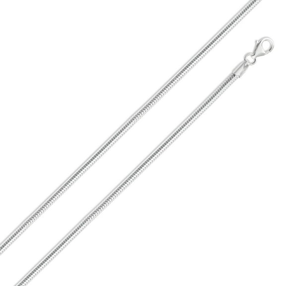 Sterling Silver 925 High Polished Round Snake 300 Hollow Chain 3mm Made in Italy 20" Jewelry Female