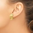 thumbnail image 3 of Primal Gold 14 Karat Yellow Gold Polished Fancy Omega Back Post Earrings, 3 of 4