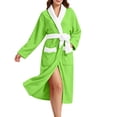 thumbnail image 6 of Ynynloco Robes for Women - Plush Fleece Kimono Bathrobe with Sash & Pockets, Full-Length Soft Warm Spa Robe College Dorm Gift, 6 of 7