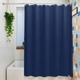thumbnail image 3 of Navy Blue Waterproof Shower Curtain, Large 72"x78" Washable Polyester Fabric Shower Curtains for Bathroom, Modern Pure Navy Blue Decorative Bathtub Curtain Sets with Hooks, 3 of 9