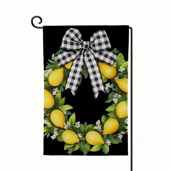 PHYHOO Welcome Spring Summer Garden Flag Double Sided, Small Lemon Garden Yard House Flags Outside Outdoor Seasonal Porch Lawn Decoration White