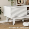 thumbnail image 6 of PUFFCAFE Fluted TV Stand for 55 60 65 Inch TV,Mid Century Modern Entertainment Center with with Storage & Sliding Doors,TV Media Console Table with Wood Feet for Living Room,Bedroom,White, 6 of 6