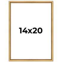 14x20 Frame Beaded Gold Solid Wood Picture Frame | 0.75 Inches Moulding Width | Liscio Oro