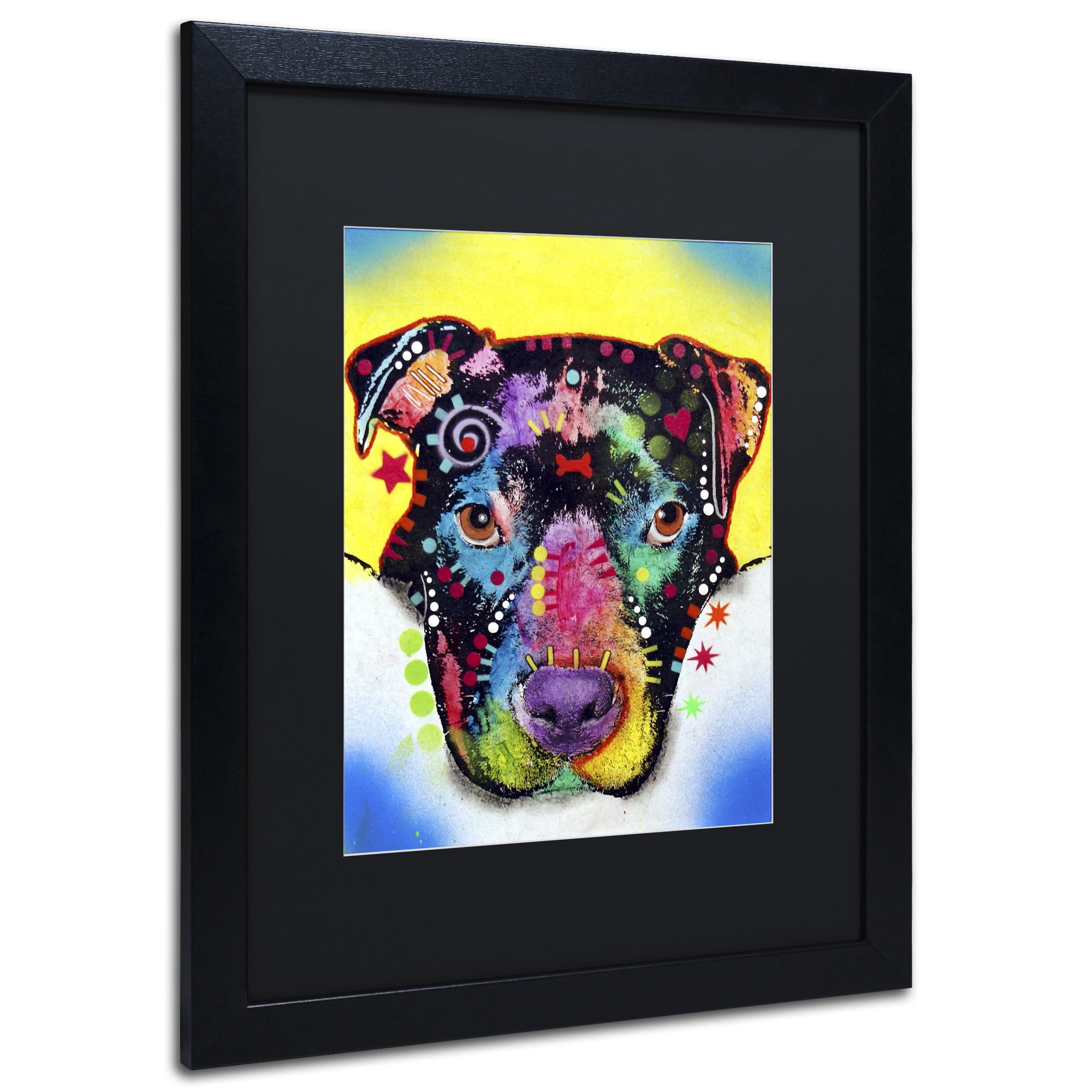 Trademark Fine Art "Otter Pitbull" Canvas Art by Dean Russo, Black Matte, Black Frame
