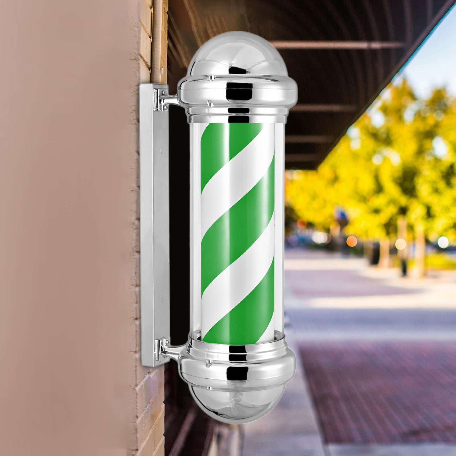 TOOYFUL Barber Pole Light Hair Salon Signage Light Sturdy,Waterproof,Salon Open Sign Light Salon Rotating Light for Indoor Hair Salon Green White