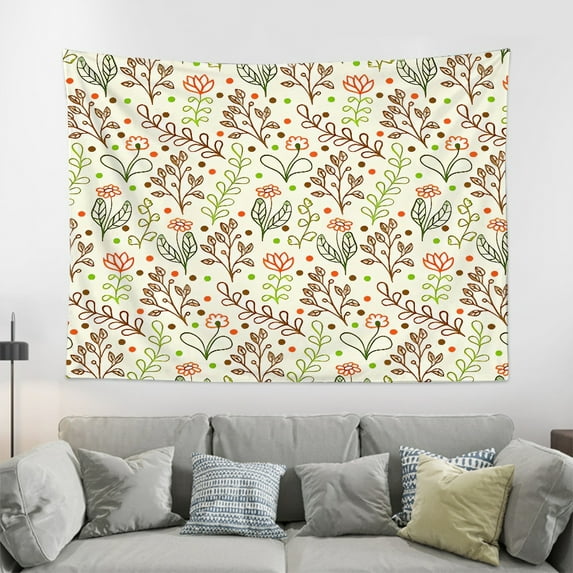 Floral Tapestry Colorful Wildflower Tapestry Wall Hanging Plant for Wall