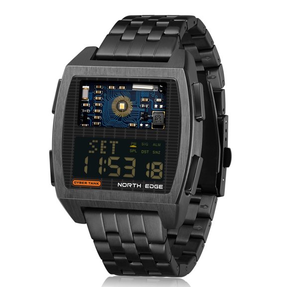 Reloj inteligente digital para hombre reloj de pulsera resistente al agua de 50M con cronómetro reloj despertador retroiluminación LED