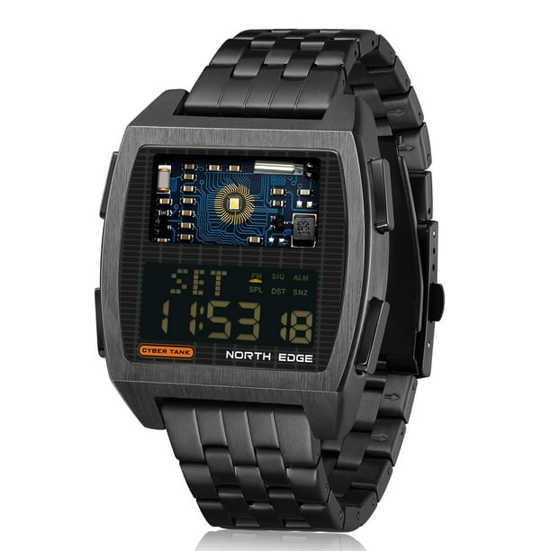 Reloj inteligente digital para hombre reloj de pulsera resistente al agua de 50M con cronómetro reloj despertador retroiluminación LED