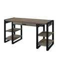 thumbnail image 1 of Pemberly Row 60" Wood and Steel Metal Gray Wash Computer Desk, 1 of 7
