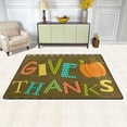 thumbnail image 2 of Dreamtimes Happy Thanksgiving Area Rug, 36"x24" Give Thanks Pumpkin Non-Slip Washable Indoor Door Mat, Absorbent Floor Mat for Bedroom Kitchen Entryway Bathroom, 2 of 7