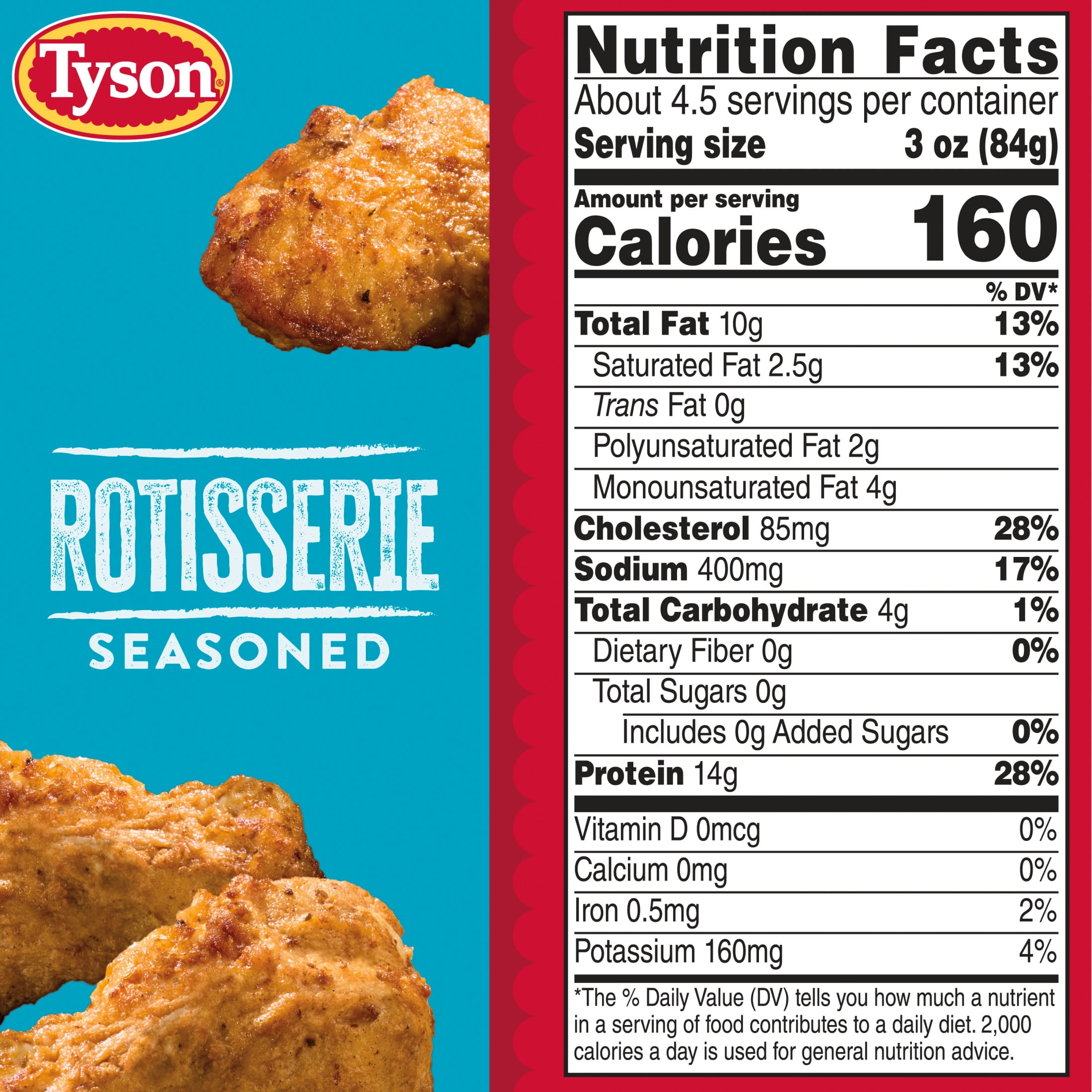 Tyson Rotisserie Seasoned Crispy Wings, 20 oz (Frozen, Fully Cooked)
