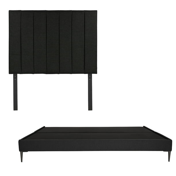 Box Base Cama Slim King Size+ Cabecera Argos Negro