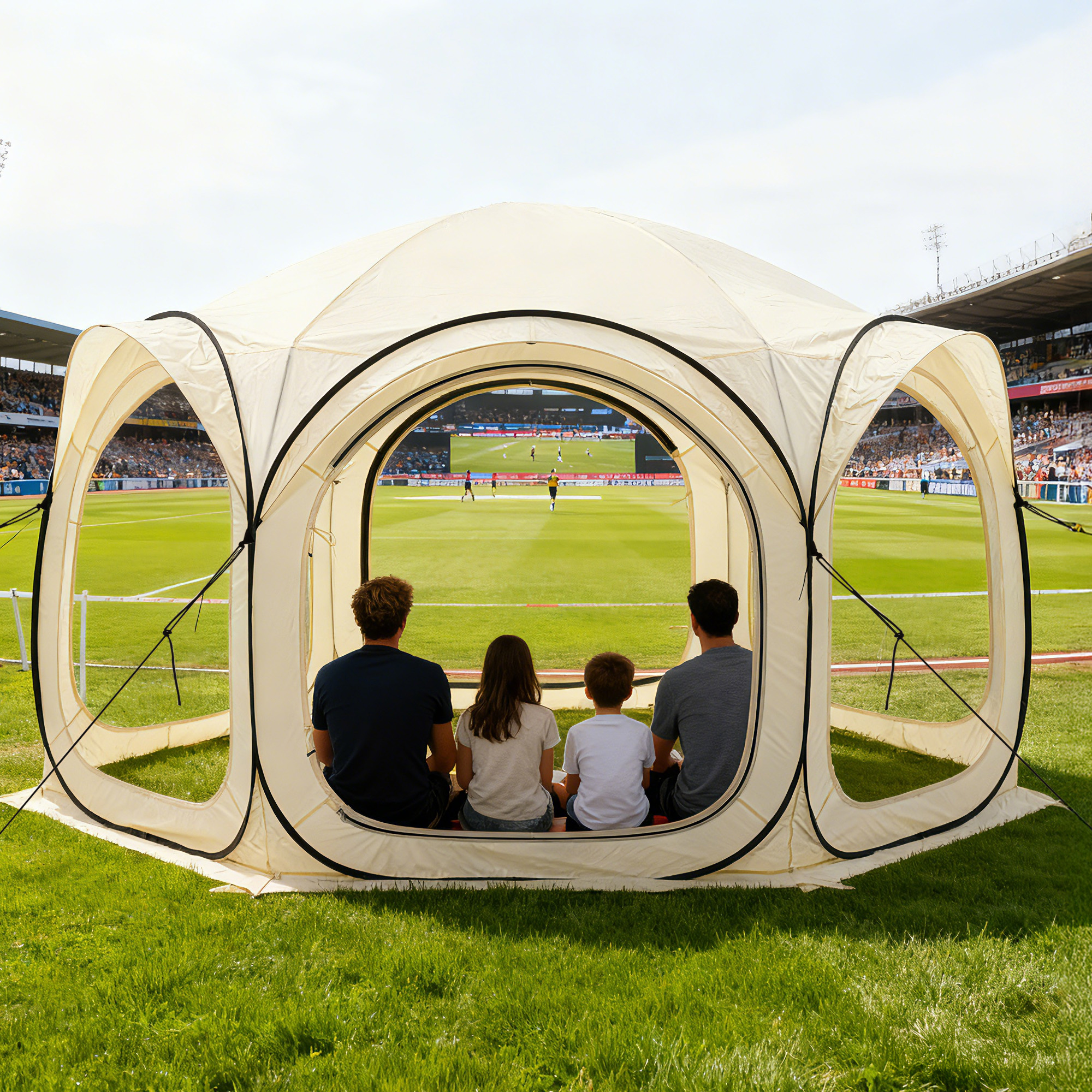 MOALCOFER Sports Tent Pop up,All-Weather Outdoor Screen House Pod Tent Shelter for Camping,Backyard,and Sporting Events(6-8 Persons)