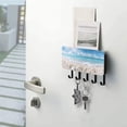thumbnail image 5 of Beach Shells Sea Mail Holder Organizer Wall Mount with Shelf Key Holder Key Rack with 5 Key Hooks for Wall Decorative, 5 of 6