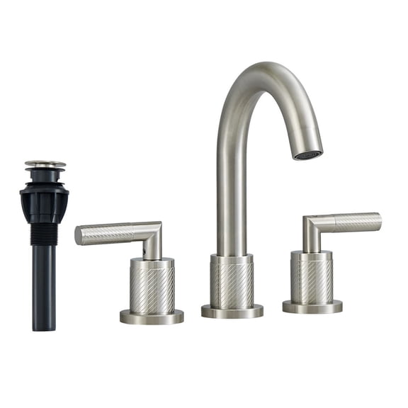 Tcbosik 8inch Bathroom Faucet, 2 Handle Sink Faucet, 3 Hole 360° Swivel Spout Modern Sink Basin Faucet for Lavatory Washroom, Brushed Nickel