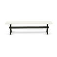 thumbnail image 3 of Pemberly Row X-Style 15x72" Wood Dining Bench in Black/Linen White, 3 of 5
