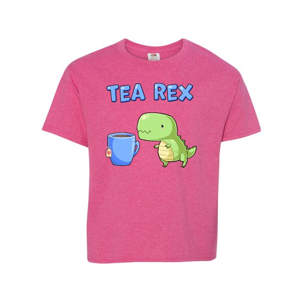 Tea Rex Cute Green Dinosaur Pun Youth T-Shirt - Walmart ...