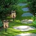 thumbnail image 4 of COEQINE Solar Lights Cemetery Solar Lights for Grave Solar Candle Solar Lantern Light Walkway Lights Waterproof Landscape Lighting for Loss of Loved One, Deer Cross Dove of Peace Brown, 4 of 7