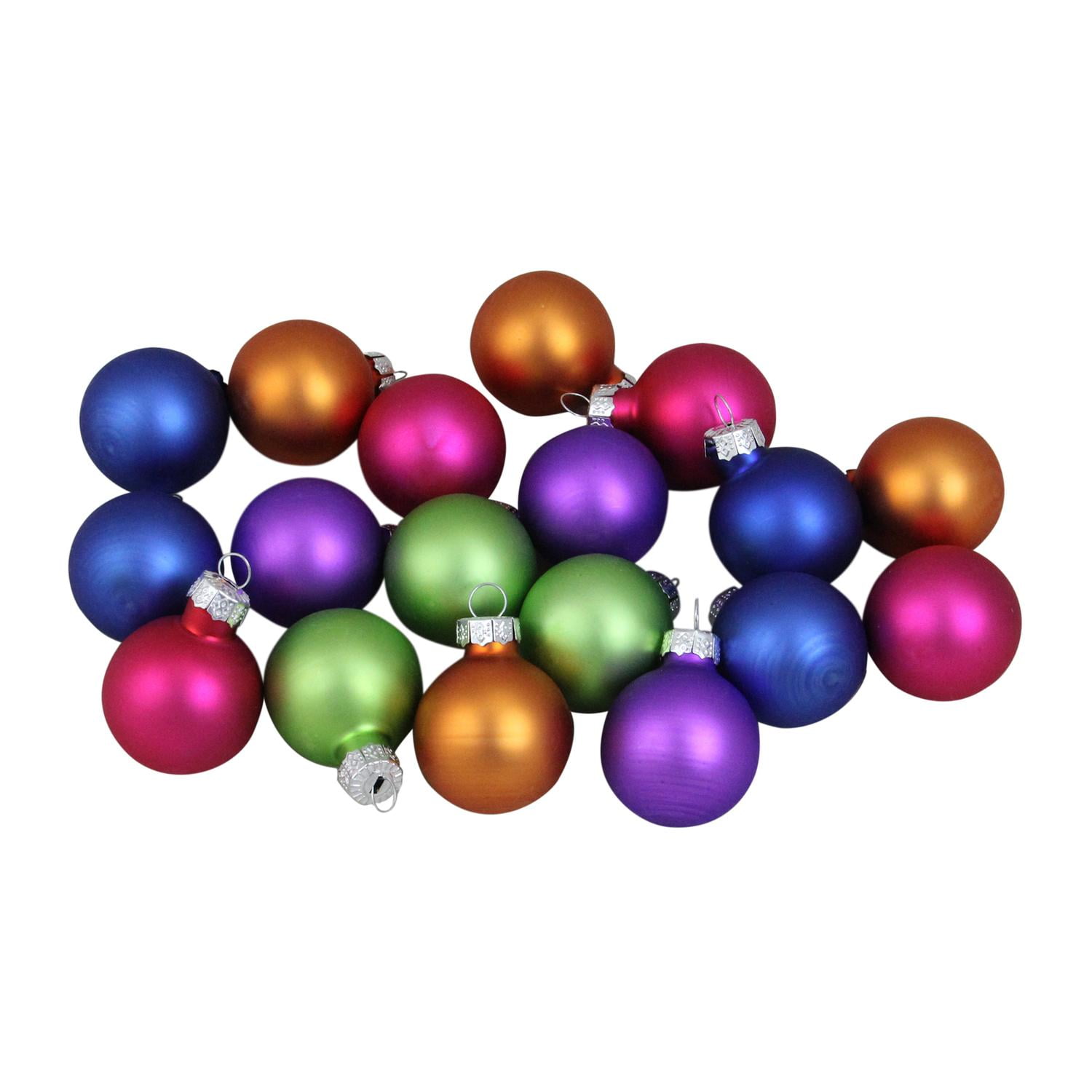 18-Piece Multi-Color Vibrant Glass Ball Christmas Ornament Set 1.25 ...
