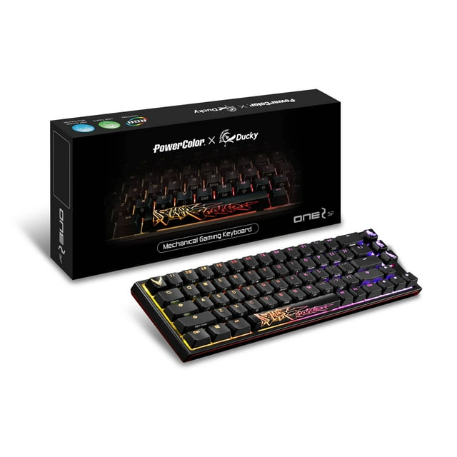 PowerColor x Ducky One 2 Clavier Mécanique SF RGB avec Interrupteurs Kailh Brown