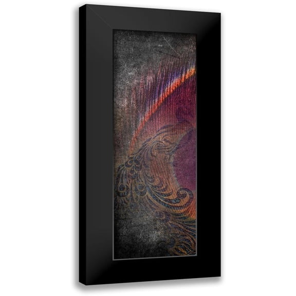 Brown, Victoria 7x14 Black Modern Framed Museum Art Print Titled - Fused Peacock 1