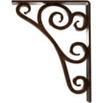 thumbnail image 4 of Ekena Millwork 2"W x 7 1/2"D x 10"H Tristan Wrought Iron Bracket, (Triple center brace), Antiqued Copper, 4 of 8