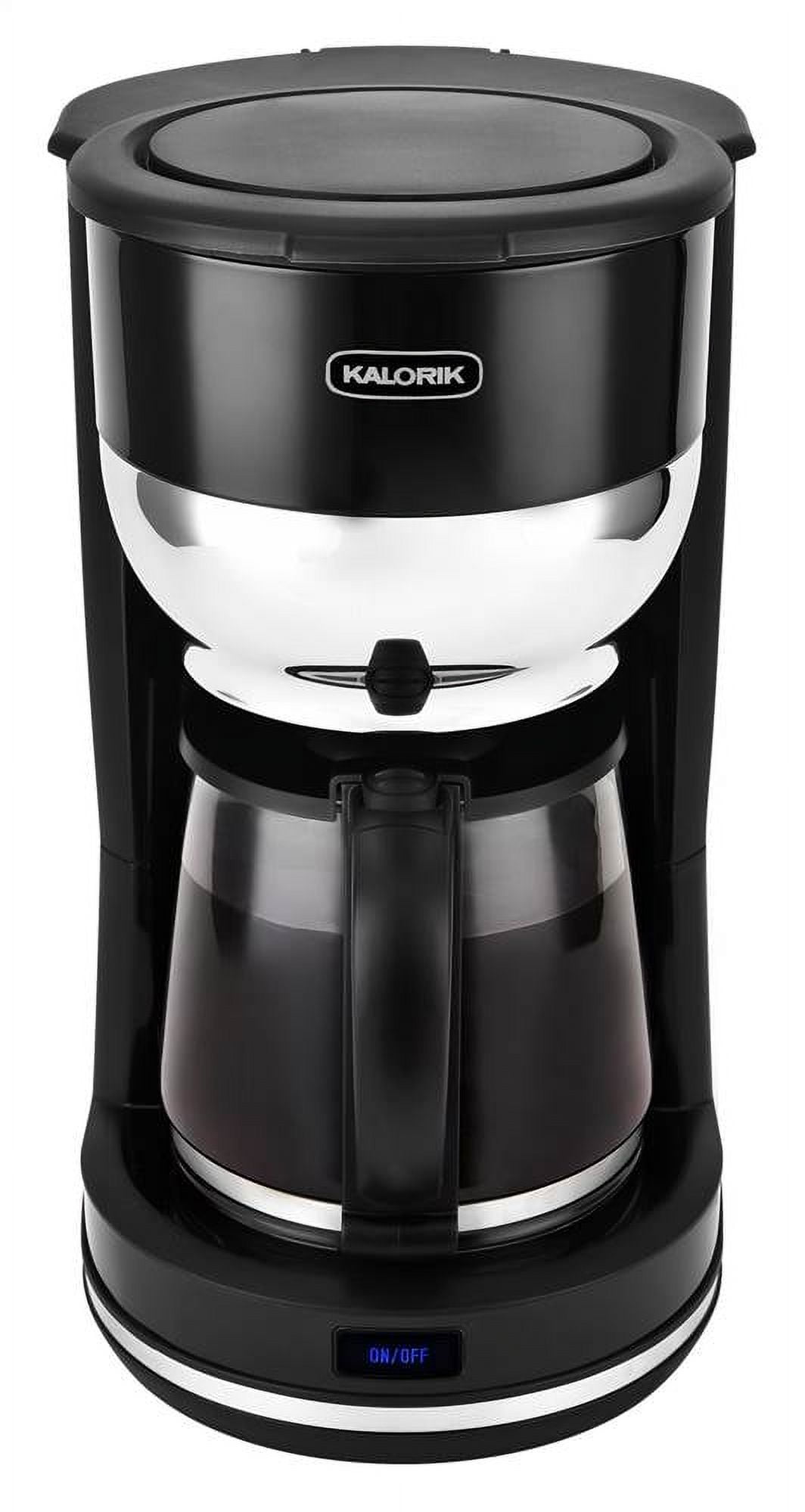 Kalorik Mid-Century 10 Cup Retro Coffee Maker, Black